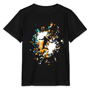 Soccer Striker Shoot Color Splash - T-shirt bio MINI CREATOR Stanley/Stella Enfant - noir - Devant - Mikhail (115cm)