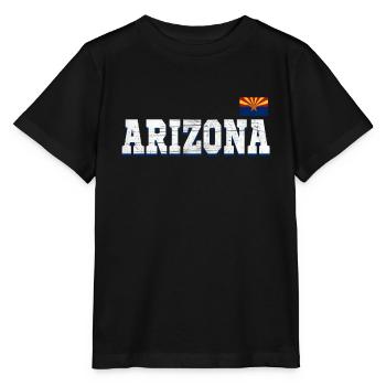 State Name America State Flag Arizona - Stanley/Stella MINI CREATOR Kids’ T-Shirt - black - Front - Mikhail (115cm)