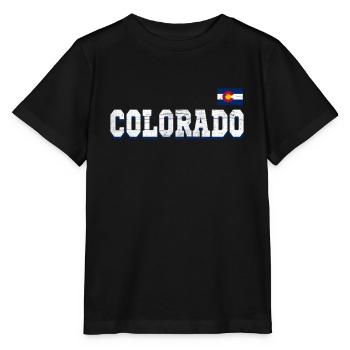 State Name America State Flag Colorado - Stanley/Stella MINI CREATOR Kids’ T-Shirt - black - Front - Mikhail (115cm)