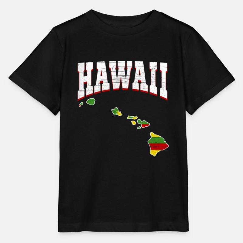 Us America State Flag Carte terrestre Hawaii - T-shirt bio MINI CREATOR Stanley/Stella Enfant - noir