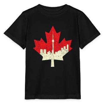 Maple Canada Proud Canadian Flag Canada Day - Stanley/Stella Kinder T-Shirt MINI CREATOR  - Schwarz - Vorne - Mikhail (115cm)