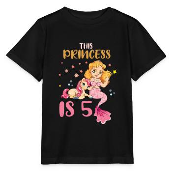 Naissance Né Age 5 ans Jolie Sirène Licorne - T-shirt bio MINI CREATOR Stanley/Stella Enfant - noir - Devant - Mikhail (115cm)