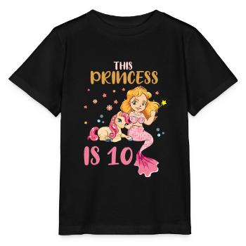Naissance Né Age 10 ans Jolie Sirène Licorne - T-shirt bio MINI CREATOR Stanley/Stella Enfant - noir - Devant - Mikhail (115cm)