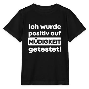 Lustiger Spruch Müdigkeit Faultier - Stanley/Stella Kinder T-Shirt MINI CREATOR  - Schwarz - Vorne - Mikhail (115cm)