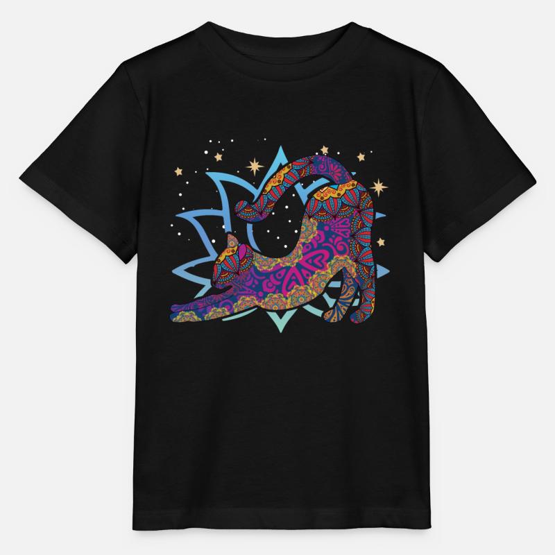 Namaste Animal Meditation Mandala Chat Yoga - T-shirt bio MINI CREATOR Stanley/Stella Enfant - noir