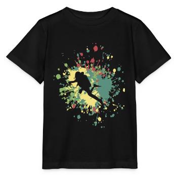 Éclaboussure de couleur De plongeur - T-shirt bio MINI CREATOR Stanley/Stella Enfant - noir - Devant - Mikhail (115cm)