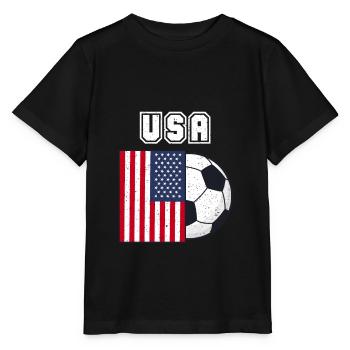 USA Football Team Flag Gift - Stanley/Stella MINI CREATOR Kids’ T-Shirt - black - Front - Mikhail (115cm)