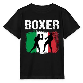Boxen Italien Boxer - Stanley/Stella Kinder T-Shirt MINI CREATOR  - Schwarz - Vorne - Mikhail (115cm)