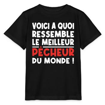 voici a quoi ressemble Le meilleur pêcheur - T-shirt bio MINI CREATOR Stanley/Stella Enfant - noir - Devant - Mikhail (115cm)
