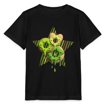 Kiwi Donuts mit Stern. - Stanley/Stella Kinder T-Shirt MINI CREATOR  - Schwarz - Vorne - Mikhail (115cm)