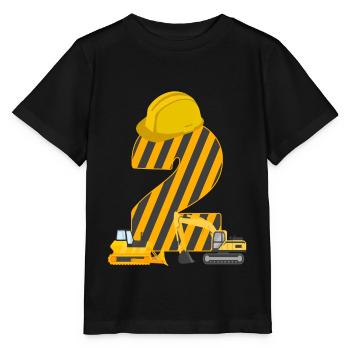 Cadeau d'excavatrice d'anniversaire pour enfants de 2 ans - T-shirt bio MINI CREATOR Stanley/Stella Enfant - noir - Devant - Mikhail (115cm)