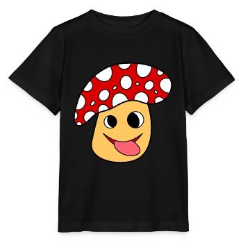 Fliegenpilz roter Pilz - Stanley/Stella Kinder T-Shirt MINI CREATOR  - Schwarz - Vorne - Mikhail (115cm)