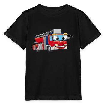 Feuerwehrauto - Stanley/Stella Kinder T-Shirt MINI CREATOR  - Schwarz - Vorne - Mikhail (115cm)