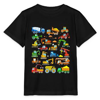 Camion Pelle Bulldozer Chariot élévateur Chantier de construction - T-shirt bio MINI CREATOR Stanley/Stella Enfant - noir - Devant - Mikhail (115cm)