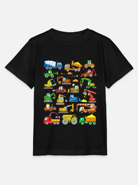 Truck Koparka Spychacz Wózek widłowy Plac budowy - Koszulka dziecięca Stanley/Stella MINI CREATOR  - czarny