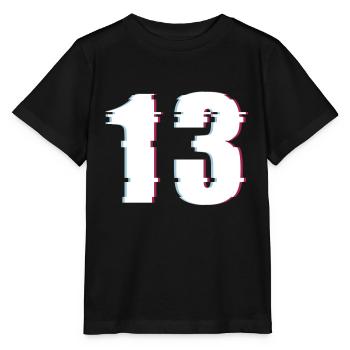 13 Treize Treize Nombre Effet Nombre déformé - T-shirt bio MINI CREATOR Stanley/Stella Enfant - noir - Devant - Mikhail (115cm)