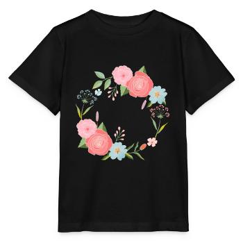 Blumenkranz-Magie - Stanley/Stella Kinder T-Shirt MINI CREATOR  - Schwarz - Vorne - Mikhail (115cm)