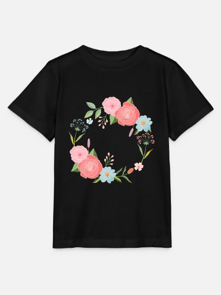 Blumenkranz-Magie - Stanley/Stella Kinder T-Shirt MINI CREATOR - Schwarz