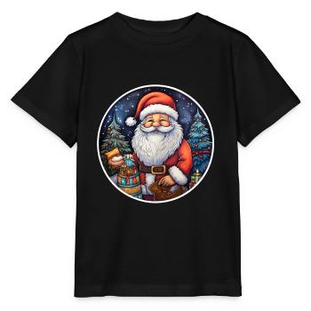 Weihnachtsmann klassisch - Stanley/Stella Kinder T-Shirt MINI CREATOR  - Schwarz - Vorne - Mikhail (115cm)