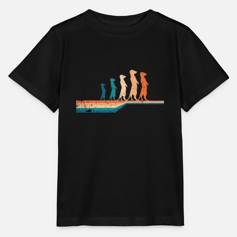 Erdmännchen Vintage Tier Geschenkidee - Stanley/Stella Kinder T-Shirt MINI CREATOR  - Schwarz