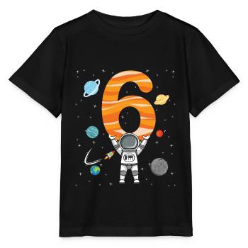 Chemise astronaute 6e anniversaire de l'espace extra-atmosphérique 6 ans - T-shirt bio MINI CREATOR Stanley/Stella Enfant - noir - Devant - Mikhail (115cm)