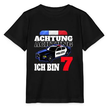 7. Geburtstag Polizei Polizist Junge Sohn Geschenk - Stanley/Stella Kinder T-Shirt MINI CREATOR  - Schwarz - Vorne - Mikhail (115cm)