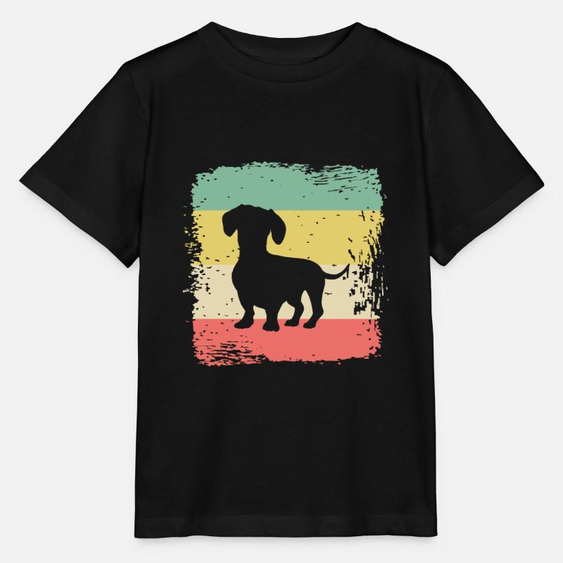 Cadeau rétro de teckel de teckel de teckel de teckel - T-shirt bio MINI CREATOR Stanley/Stella Enfant - noir