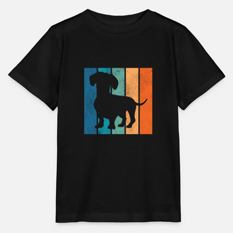 Cadeau rétro de teckel de teckel de teckel de teckel - T-shirt bio MINI CREATOR Stanley/Stella Enfant - noir