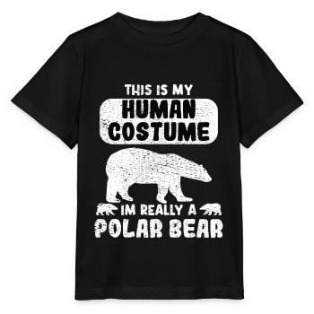 People costume I'm dressed up as a polar bear - Stanley/Stella MINI CREATOR Kids’ T-Shirt - black - Front - Mikhail (115cm)
