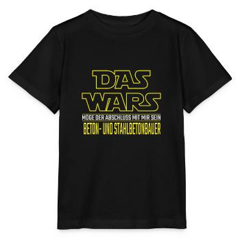 Das Wars Abschluss Beton und Stahlbetonbauer - Stanley/Stella Kinder T-Shirt MINI CREATOR  - Schwarz - Vorne - Mikhail (115cm)
