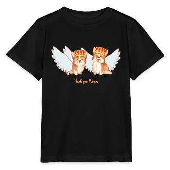 Merci Madame la reine corgis ailes de la couronne - T-shirt bio MINI CREATOR Stanley/Stella Enfant - noir - Devant - Mikhail (115cm)