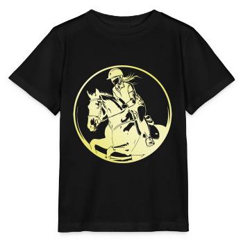Cheval de selle femme - T-shirt bio MINI CREATOR Stanley/Stella Enfant - noir - Devant - Mikhail (115cm)