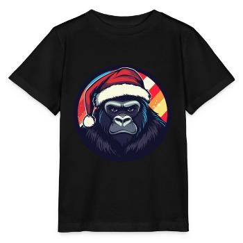 Noël Gorilla Noël - T-shirt bio MINI CREATOR Stanley/Stella Enfant - noir - Devant - Mikhail (115cm)