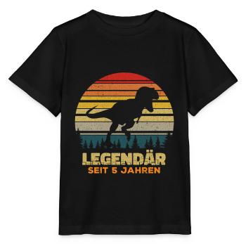 5. Geburtstag Dinosaurier T-Rex Junge Geschenk - Stanley/Stella Kinder T-Shirt MINI CREATOR  - Schwarz - Vorne - Mikhail (115cm)