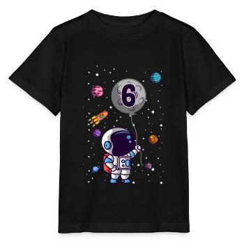 Astronaute 6ème anniversaire de l'espace extra-atmosphérique pour garçon - T-shirt bio MINI CREATOR Stanley/Stella Enfant - noir - Devant - Mikhail (115cm)