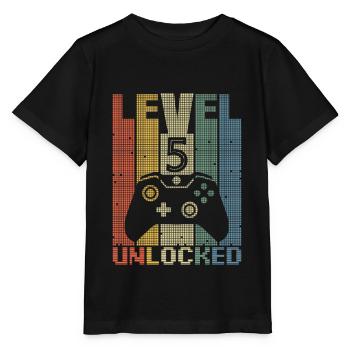 Level 5 Unlocked Gamer 5 years of gaming - Stanley/Stella MINI CREATOR Kids’ T-Shirt - black - Front - Mikhail (115cm)