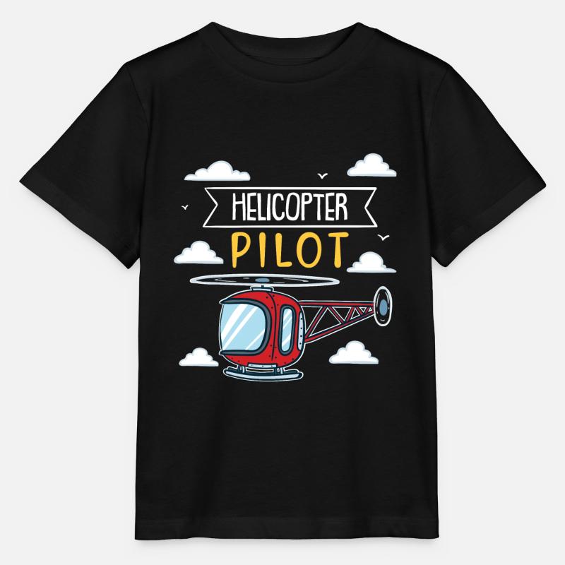 Helikopter Pilot | roter Hubschrauber - Stanley/Stella Kinder T-Shirt MINI CREATOR  - Schwarz