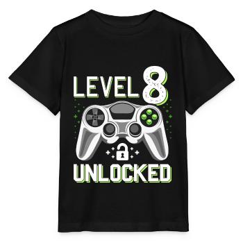 8. Geburtstag Level 8 Gamer Geschenk - Stanley/Stella Kinder T-Shirt MINI CREATOR  - Schwarz - Vorne - Mikhail (115cm)