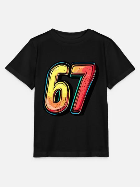 67 Zahl Bunt - Stanley/Stella Kinder T-Shirt MINI CREATOR - Schwarz