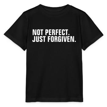 Nicht perfekt nur vergeben - Christian Zitat - Stanley/Stella Kinder T-Shirt MINI CREATOR  - Schwarz - Vorne - Mikhail (115cm)