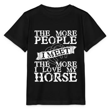 Horse love - funny horse saying - Stanley/Stella MINI CREATOR Kids’ T-Shirt - black - Front - Mikhail (115cm)