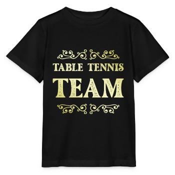 Table Tennis Team - Stanley/Stella Kinder T-Shirt MINI CREATOR  - Schwarz - Vorne - Mikhail (115cm)