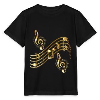 Music: sheet music, scale - Stanley/Stella MINI CREATOR Kids’ T-Shirt - black - Front - Mikhail (115cm)