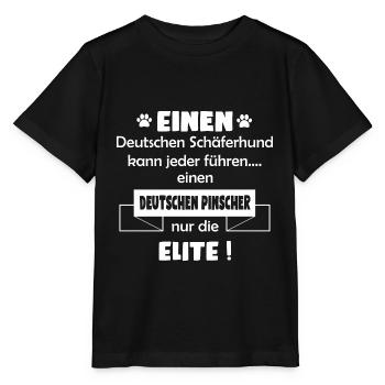 Deutscher Pinscher - Deutscher Pinscher Hund - Stanley/Stella Kinder T-Shirt MINI CREATOR  - Schwarz - Vorne - Mikhail (115cm)
