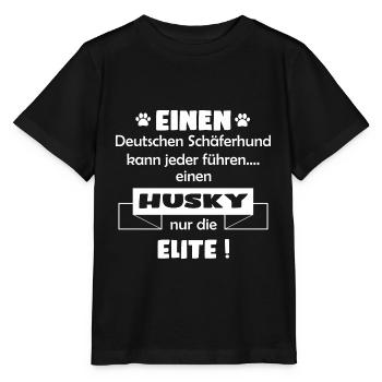 Husky Hund - Husky - Stanley/Stella Kinder T-Shirt MINI CREATOR  - Schwarz - Vorne - Mikhail (115cm)