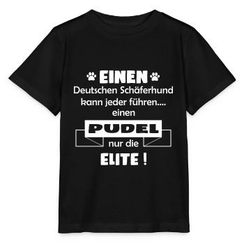 Pudel Hund - Pudel - Stanley/Stella Kinder T-Shirt MINI CREATOR  - Schwarz - Vorne - Mikhail (115cm)
