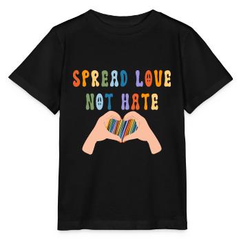 Spread Love Not Hate - Stanley/Stella MINI CREATOR Kids’ T-Shirt - black - Front - Mikhail (115cm)