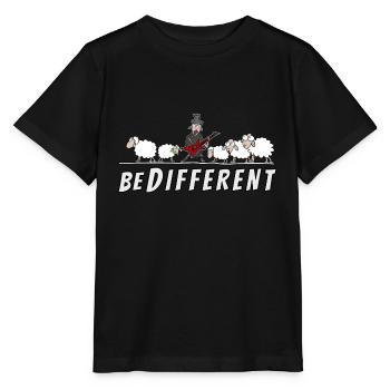 Hardrock Schaf - be different - Stanley/Stella Kinder T-Shirt MINI CREATOR  - Schwarz - Vorne - Mikhail (115cm)