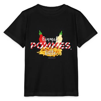 Pommes Schranke T-Shirt Design - Stanley/Stella Kinder T-Shirt MINI CREATOR  - Schwarz - Vorne - Mikhail (115cm)