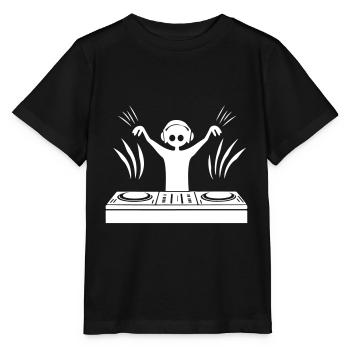 DJ Turntables Disc Jockey Party Festival - Stanley/Stella Kinder T-Shirt MINI CREATOR  - Schwarz - Vorne - Mikhail (115cm)